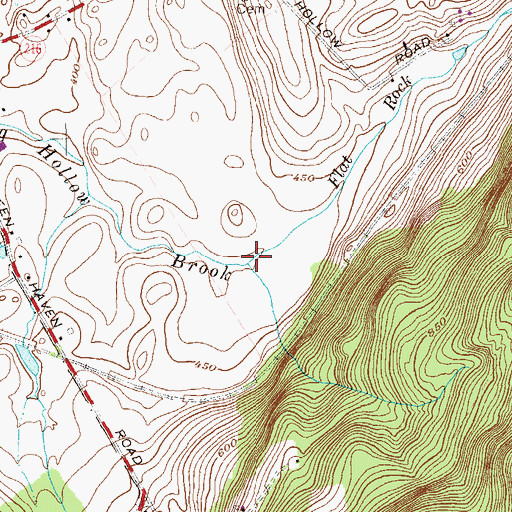 Topographic Map of Flat Rock Brook, NY