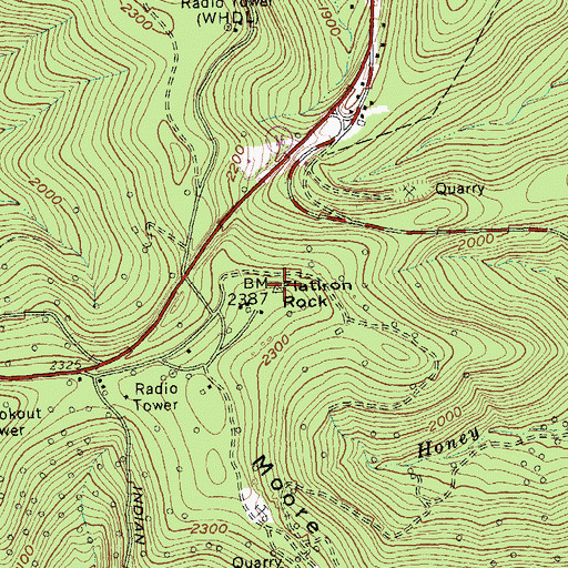 Topographic Map of Flatiron Rock, NY