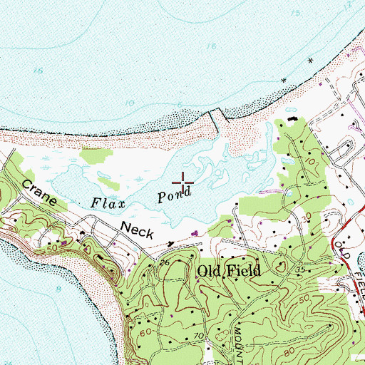 Topographic Map of Flax Pond, NY