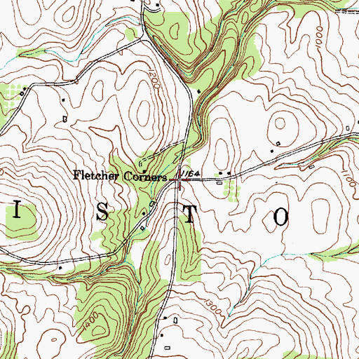 Topographic Map of Fletcher Corners, NY