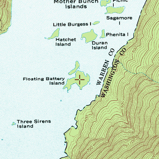 Topographic Map of Floating Battery Island, NY