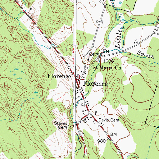 Topographic Map of Florence, NY