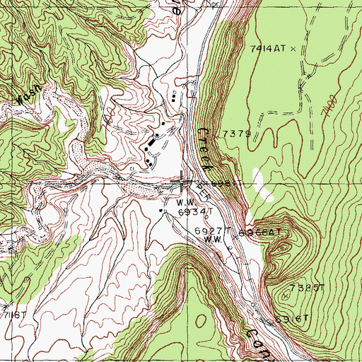 Topographic Map of Piney Hill Creek, AZ