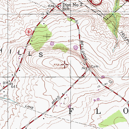 Topographic Map of Florida Hills, NY