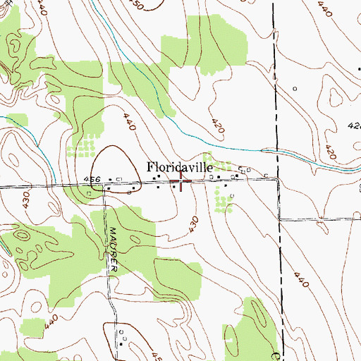 Topographic Map of Floridaville, NY
