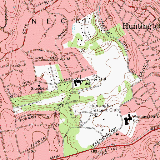 Topographic Map of Flower Hill Primary School, NY