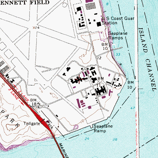 Topographic Map of Floyd Bennett Field, NY