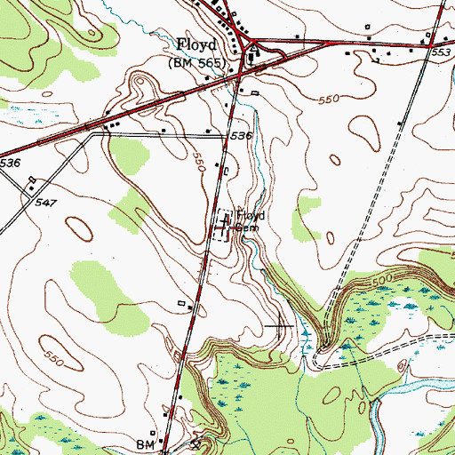 Topographic Map of Floyd Cemetery, NY