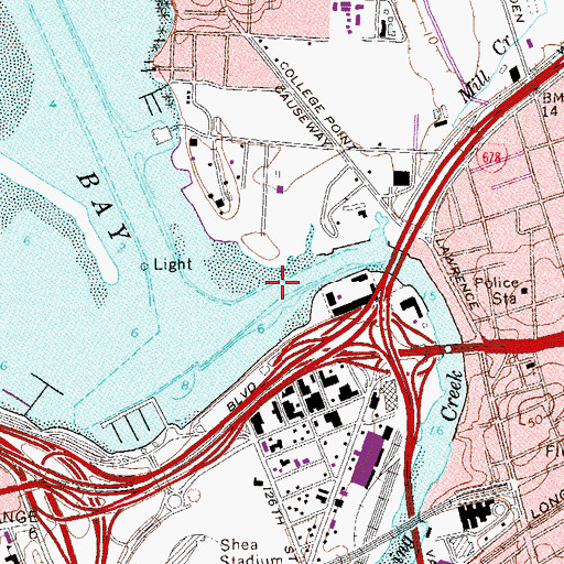 Topographic Map of Flushing Creek, NY
