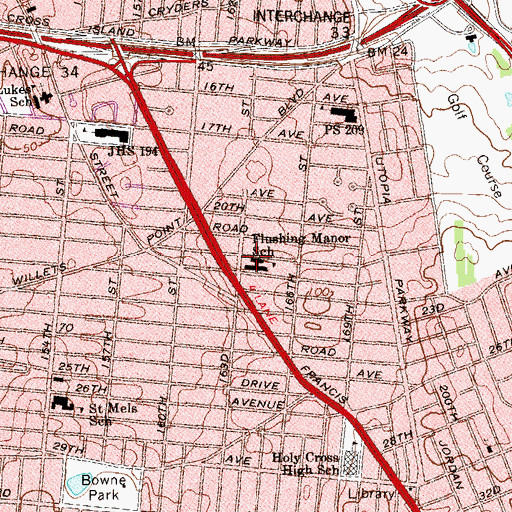 Topographic Map of Public School 184, NY