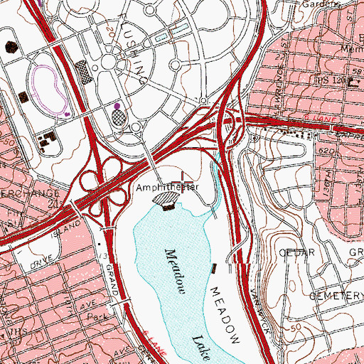 Topographic Map of Flushing Meadows - Corona Park, NY