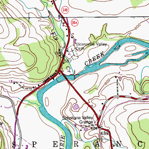 Topographic Map of Fly Creek, NY
