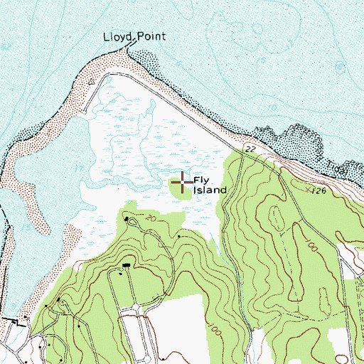 Topographic Map of Fly Island, NY