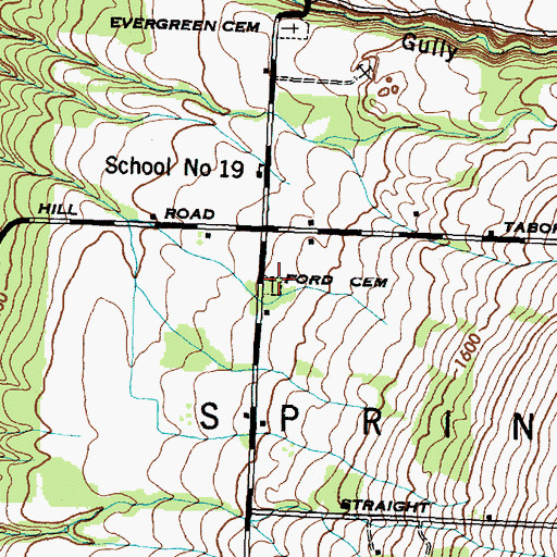Topographic Map of Ford Cemetery, NY