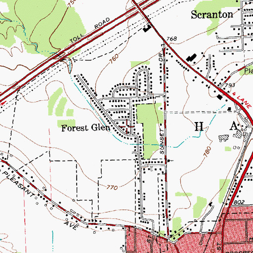 Topographic Map of Forest Glen, NY