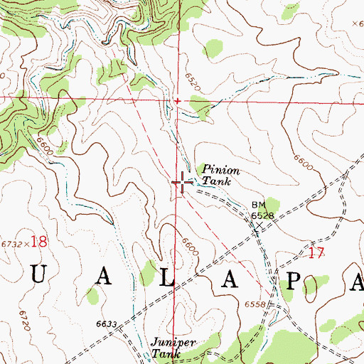 Topographic Map of Pinion Tank, AZ