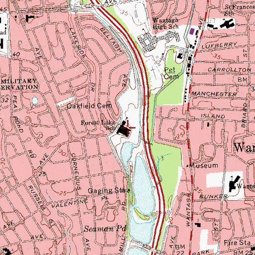 Topographic Map of Forest Lake School, NY