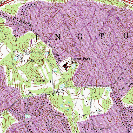 Topographic Map of Forest Park Elementary School, NY
