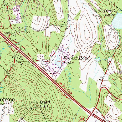 Topographic Map of Forest Road Lake, NY