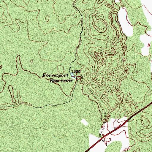 Topographic Map of Forestport Reservoir, NY