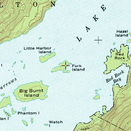 Topographic Map of Fork Island, NY