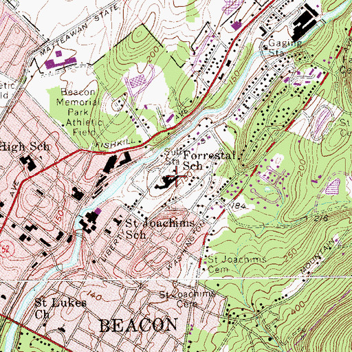 Topographic Map of J V Forrestal Elementary School, NY