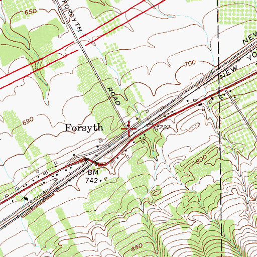 Topographic Map of Forsyth, NY