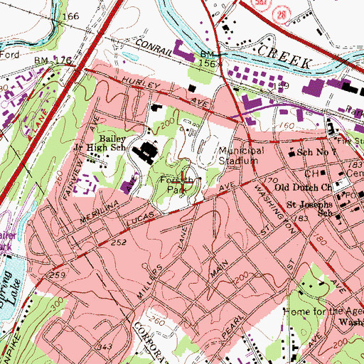 Topographic Map of Forsyth Park, NY