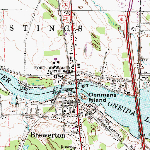 Topographic Map of Fort Brewerton State Park, NY
