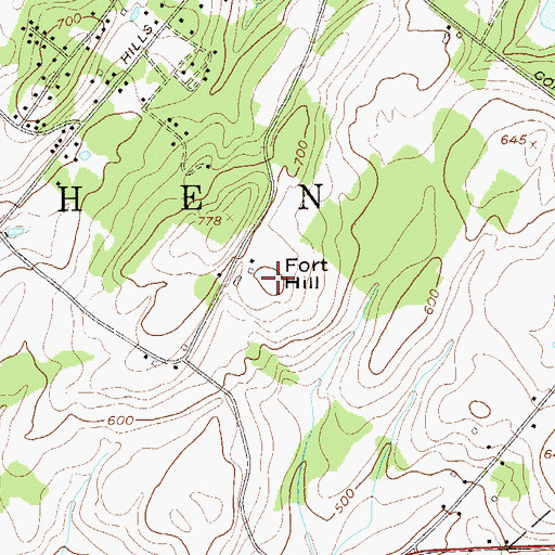 Topographic Map of Fort Hill, NY