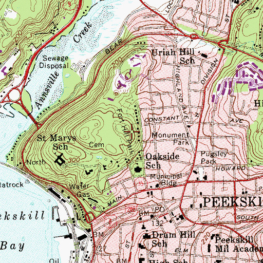 Topographic Map of Fort Hill Park, NY