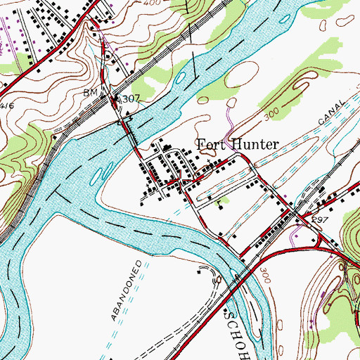 Topographic Map of Fort Hunter, NY
