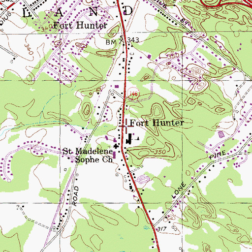 Topographic Map of Fort Hunter, NY