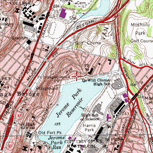 Topographic Map of Fort Independence Park, NY