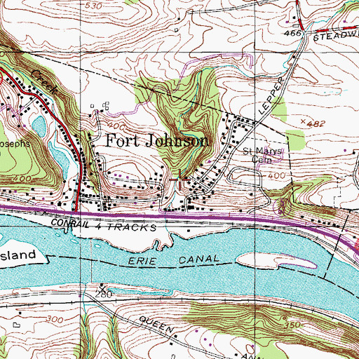 Topographic Map of Fort Johnson, NY