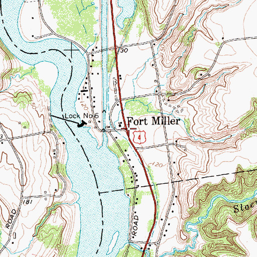Topographic Map of Fort Miller, NY