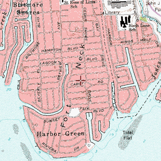 Topographic Map of Fort Neck, NY