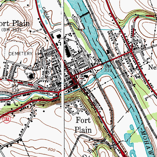 Topographic Map of Fort Plain, NY