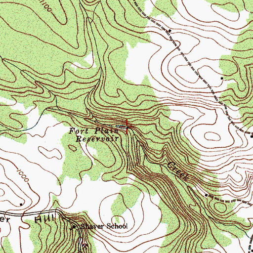 Topographic Map of Fort Plain Reservoir, NY