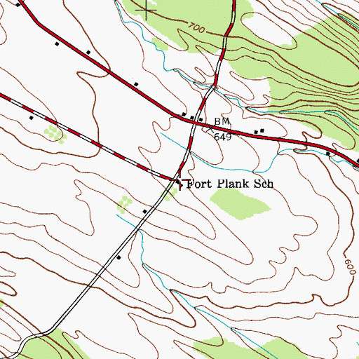 Topographic Map of Fort Plank School, NY