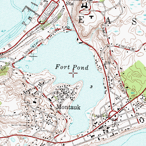 Topographic Map of Fort Pond, NY