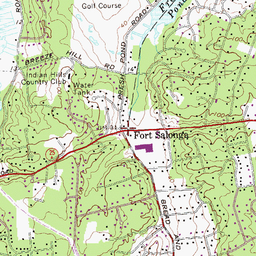 Topographic Map of Fort Salonga, NY
