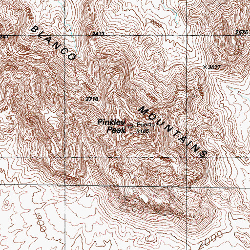 Topographic Map of Pinkley Peak, AZ