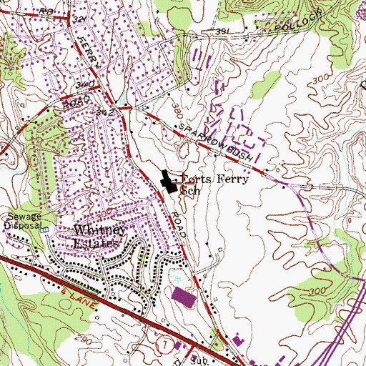 Topographic Map of Forts Ferry School, NY