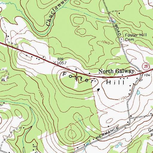 Topographic Map of Foster Hill, NY
