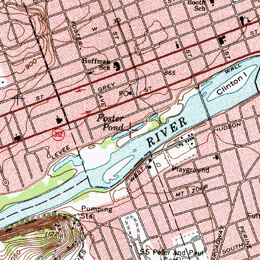 Topographic Map of Foster Pond, NY