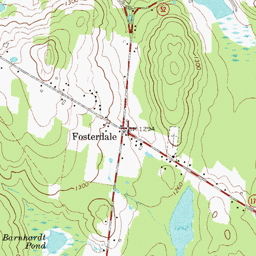 Topographic Map of Fosterdale, NY