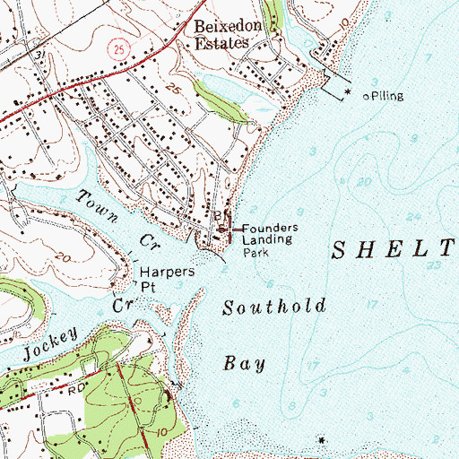 Topographic Map of Founders Landing Park, NY