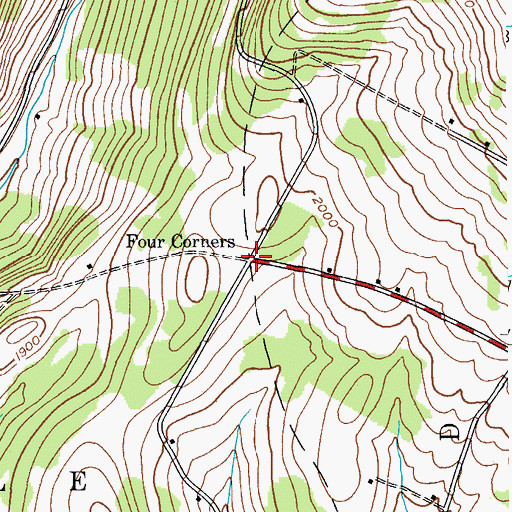 Topographic Map of Four Corners, NY