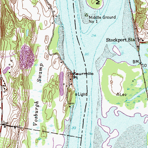 Topographic Map of Fourmile Point, NY
